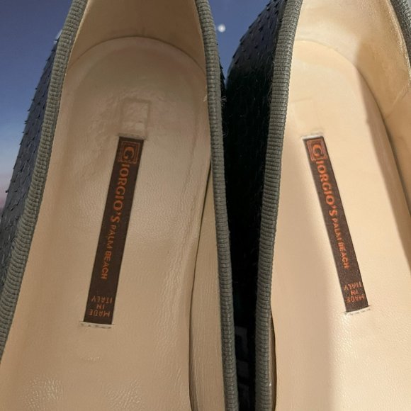 Giorgio's of Palm Beach Luxury Italian Ostrich Leather Ballerinas - Picture 4 of 4